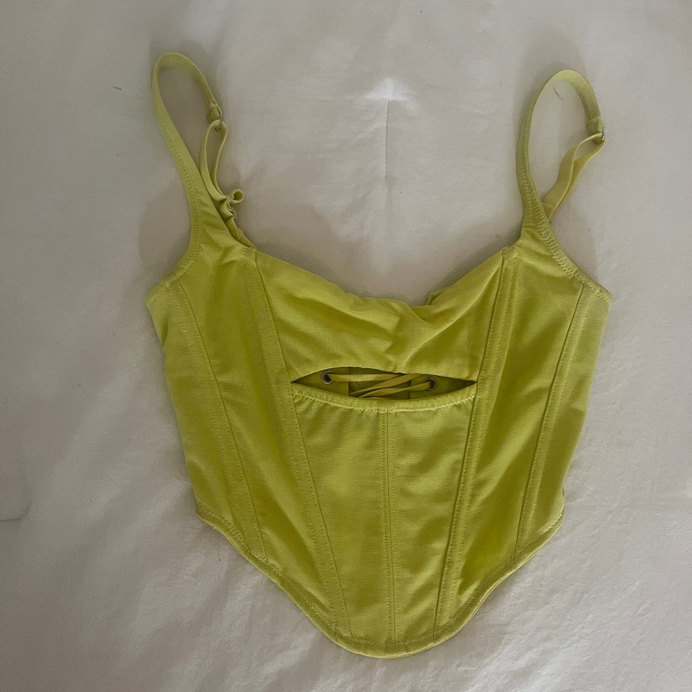 Urban Outfitters Yellow Corset Top